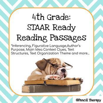 4th Grade Reading: STAAR Ready Passages by Pencil Therapy ...