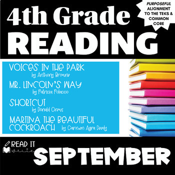 Preview of 4th Grade Reading September Mentor Text Lesson Plans Read Aloud Book Activities