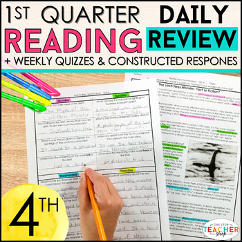 Preview of 4th Grade Reading Spiral Review | Reading Comprehension Passages | 1st QUARTER