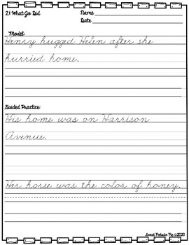 4th Grade Reading Street Unit 2- Zaner-Bloser Cursive Handwriting
