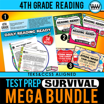 Preview of 4th Grade Reading TEST PREP SURVIVAL MEGA BUNDLE STAAR / New ELAR TEKS