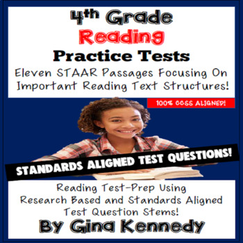 Preview of 4th Grade Reading Practice Tests, Eleven State Standardized Practice Exams!