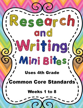 Preview of 4th Grade Daily ELA Review - Research and Writing Mini Bites Weeks 1 to 8