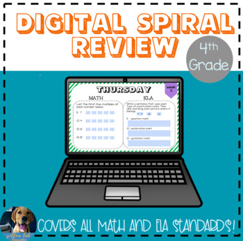 Preview of 4th Grade Review: Math and ELA (Distance Learning)