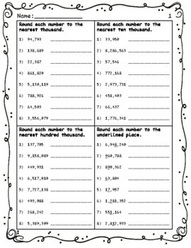 4th Grade Rounding Practice by The Planning Box | TpT