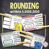 4th Grade Rounding Whole Numbers Task Cards Practice Activ