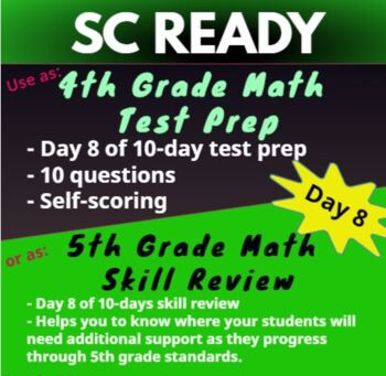 Preview of 4th Grade SC Ready Math Practice - Day 8; Test Prep for SC Ready Math Exam