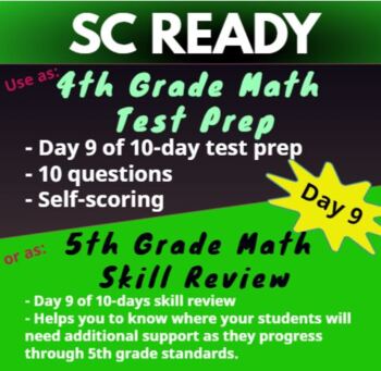 Preview of 4th Grade SC Ready Math Practice - Day 9; Test Prep for SC Ready Math Exam