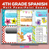 4th Grade SPANISH Math PowerPoint Games MEGA Bundle