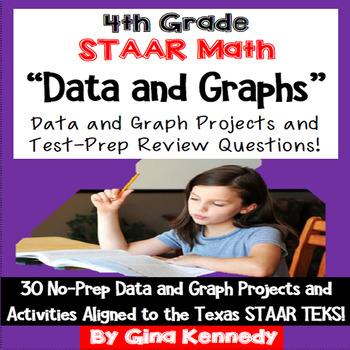 Preview of 4th Grade STAAR Math Data and Graphs,30 Enrichment Projects & Test-Prep Problems