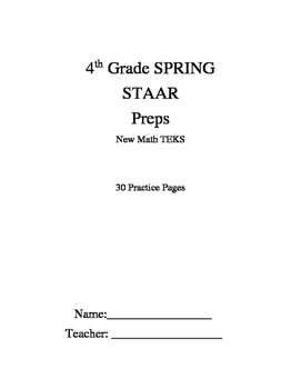 Preview of 4th Grade Mathematics STAAR Warm-ups - 2016 (FREE)
