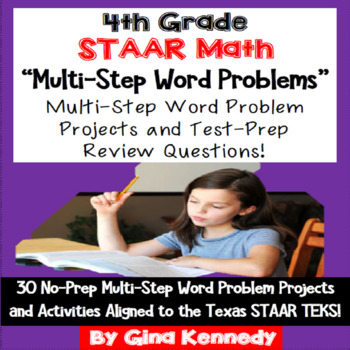 Preview of 4th Grade STAAR Math Multi-step Word Problems, Enrichment Projects and Problems