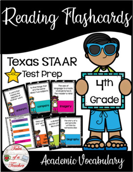 Preview of 4th Grade STAAR Reading Academic Vocabulary Flashcards
