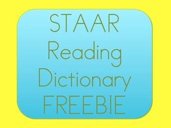 Preview of 4th Grade STAAR Reading Dictionary