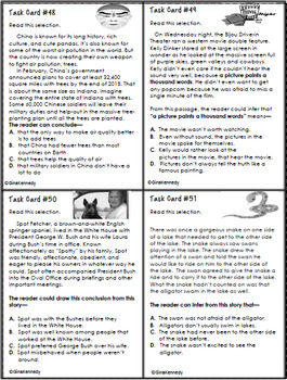 4th Grade STAAR Reading Inference Test-Prep Task Cards by Gina Kennedy