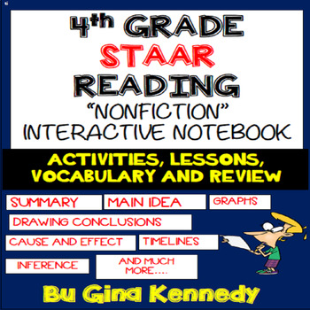Preview of 4th Grade STAAR Reading Interactive Notebook! Passages, Activities & More!