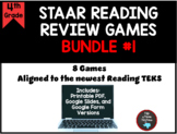 4th Grade STAAR Reading Review Games and Task Cards BUNDLE