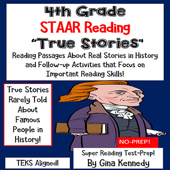 Preview of 4th Grade STAAR Reading, Test-Prep Passages About True Stories in History