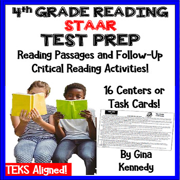 Preview of 4th Grade STAAR Reading Test-Prep Passages, Critical Thinking Task Cards!