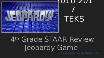 Preview of 4th Grade STAAR Review Jeopardy Game 2016-2017
