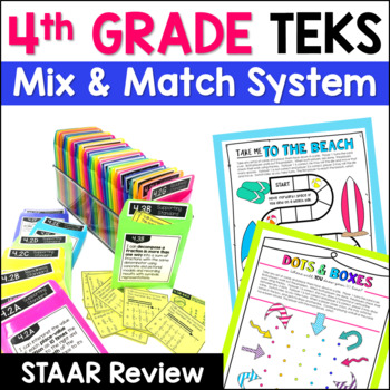 Preview of 4th Grade STAAR Review Math TEKS - Games, Assessments, STAAR Practice