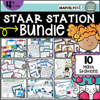 Preview of 4th Grade STAAR Math Review * Fun STAAR Stations