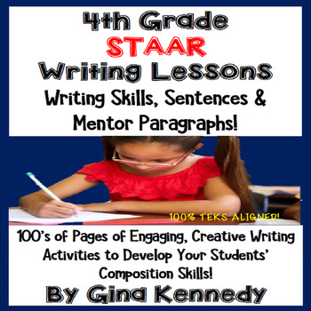 Preview of 4th Grade STAAR Writing Lessons & Activities, Mentor Sentences & More!