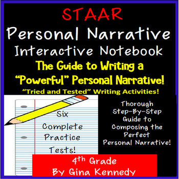 Preview of 4th Grade STAAR Writing Personal Narrative Lessons, Prompts and More!