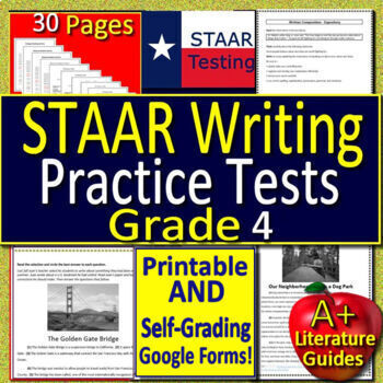 Preview of 4th Grade STAAR Practice Revising and Editing Writing Tests - STAAR Test Prep