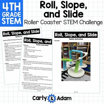 4th Grade STEM Activity Roller Coaster Engineering Roll, Slope, and Slide