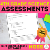 4th Grade Science Assessments Quizzes for Whole Year NGSS Aligned