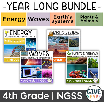 Preview of 4th Grade Science Bundle -  NGSS - Four Complete Units - Entire Year