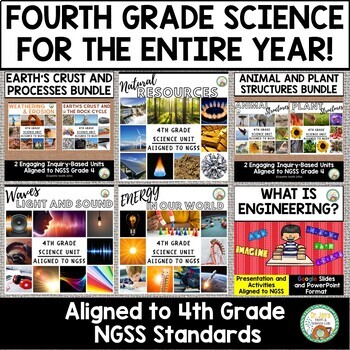 Preview of 4th Grade Science -NGSS- Entire Year Bundle