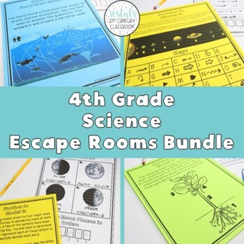 Preview of 4th Grade Science Escape Rooms {PDF & Digital Included}