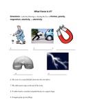 4th Grade Science-Forces Worksheet