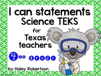 Preview of 4th Grade Science "I can" statements- Circle pattern (using TEKS)