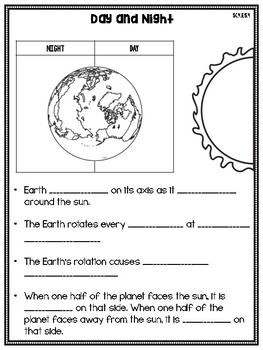 4th Grade Science Interactive Notebook: Space - Earth, Sun, and Moon