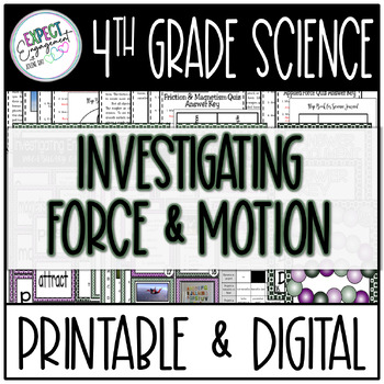 Preview of 4th Grade Science: Investigating Force & Motion / Printable & Digital