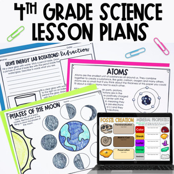 Preview of 4th Grade Science Lesson Plan Bundle - NC Essential Science Standards