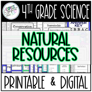 Preview of 4th Grade Science: Natural Resources / Printable & Digital