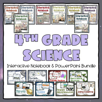 Preview of 4th Grade Science Powerpoint & Notebook Bundle