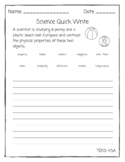 4th Grade Science Quick Writes - ALL TEKS!