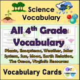 4th Grade Science Vocabulary Cards BUNDLE