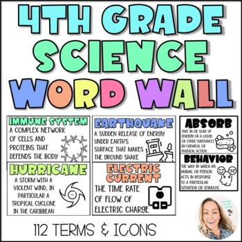 Preview of 4th Grade Science Vocabulary Word Wall