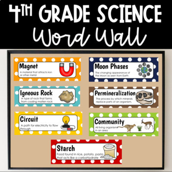 4th Grade Science Vocabulary Word Wall NC Science Standards | TpT