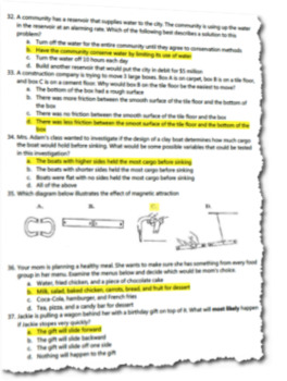 4th Grade Science Yearly Pre/Post Assessment (40 Multiple Choice Questions)