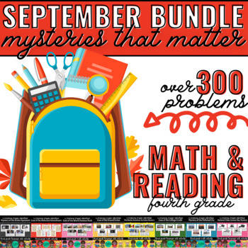 Preview of 4th Grade September MEGA Bundle- Math & Reading Adventures