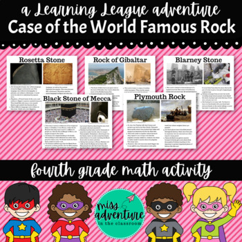 Preview of 4th Grade September Math Adventure- Case of the World Famous Rock