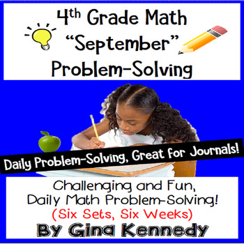 Preview of 4th Grade September Math, Daily Problem Solving Word Problems (Multi-Step)