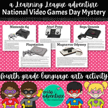 Preview of 4th Grade September Reading Adventure- National Video Games Day Mystery